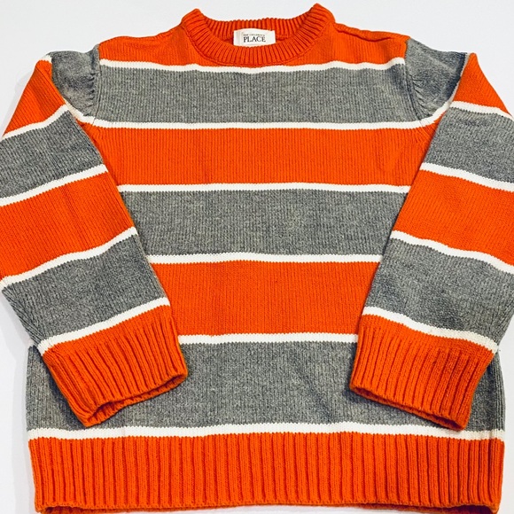 Pull Rayé Gris Fille The Children's Place – Taille M – Neuf Avec étiquettes